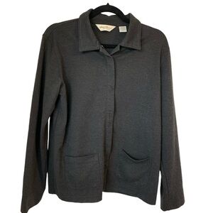 Eddie Bauer Women’s Grey‎ Jacket Full Zip Cardigan Size M Outerwear Outdoor Y2k